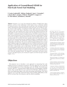 Application of Ground-Based LIDAR for Fine-Scale Forest Fuel Modeling