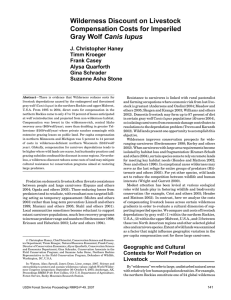 Wilderness Discount on Livestock Compensation Costs for Imperiled Canis lupus J. Christopher Haney