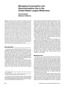 Managing Consumptive and Nonconsumptive Use in the United States Largest Wilderness Vicki Snitzler