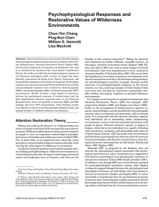 Psychophysiological Responses and Restorative Values of Wilderness Environments Chun-Yen Chang