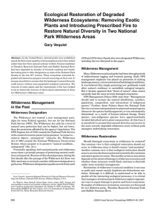 Ecological Restoration of Degraded Wilderness Ecosystems: Removing Exotic