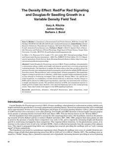 The Density Effect: Red/Far Red Signaling Variable Density Field Test