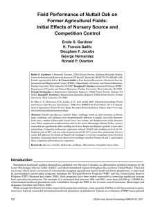 Field Performance of Nuttall Oak on Former Agricultural Fields: Competition Control