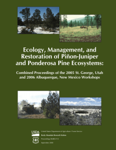 Ecology, Management, and Restoration of Piñon-Juniper and Ponderosa Pine Ecosystems: