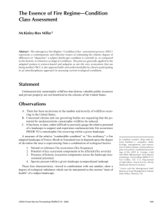 The Essence of Fire Regime—Condition Class Assessment McKinley-Ben Miller