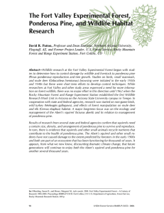 The Fort Valley Experimental Forest, Ponderosa Pine, and Wildlife Habitat Research