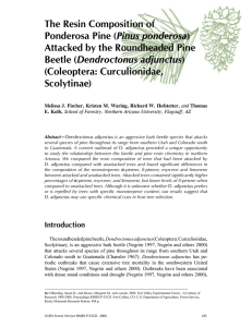 The Resin Composition of Pinus ponderosa Attacked by the Roundheaded Pine Dendroctonus adjunctus