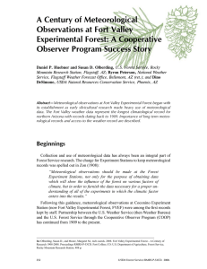 A Century of Meteorological Observations at Fort Valley Experimental Forest: A Cooperative