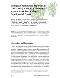 Ecological Restoration Experiments (1992-2007) at the G.A. Pearson Natural Area, Fort Valley