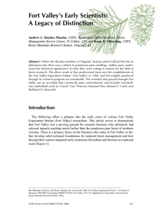 Fort Valley’s Early Scientists: A Legacy of Distinction Andrew J. Sánchez Meador,