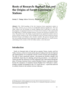 Roots of Research: Raphael Zon and the Origins of Forest Experiment Stations