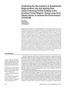 Predicting the Recruitment of Established Regeneration into the Sapling Size