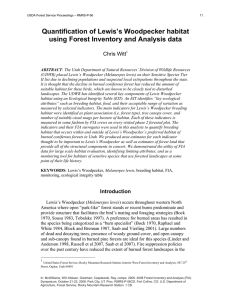 Quantification of Lewis’s Woodpecker habitat using Forest Inventory and Analysis data