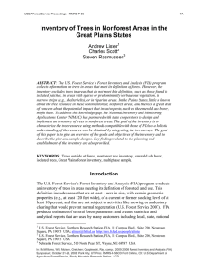 Inventory of Trees in Nonforest Areas in the Great Plains States