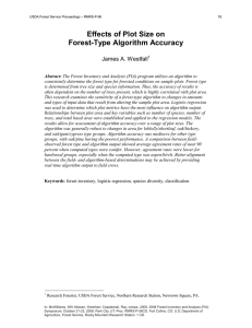 Effects of Plot Size on Forest-Type Algorithm Accuracy  James A. Westfall