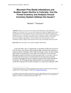 Mountain Pine Beetle Infestations and Forest Inventory and Analysis Annual