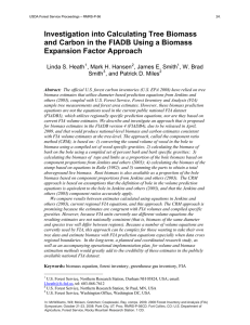 Investigation into Calculating Tree Biomass Expansion Factor Approach