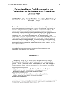 Estimating Diesel Fuel Consumption and Carbon Dioxide Emissions from Forest Road Construction