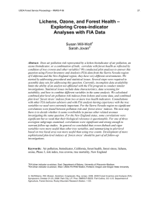 Lichens, Ozone, and Forest Health – Exploring Cross-indicator Analyses with FIA Data