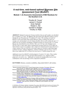 A real-time, web-based optimal Biomass Site Assessment Tool (BioSAT) the Southern U.S.