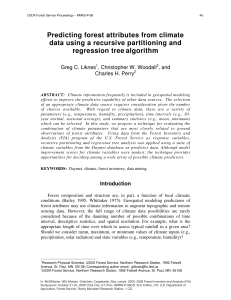 Predicting forest attributes from climate data using a recursive partitioning and algorithm