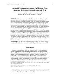 Actual Evapotranspiration (AET) and Tree Species Richness in the Eastern U.S.A.
