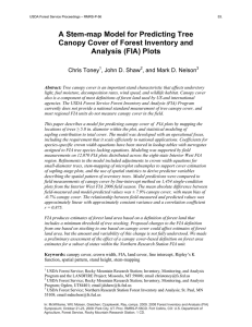 A Stem-map Model for Predicting Tree Analysis (FIA) Plots Chris Toney