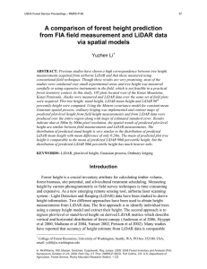 A comparison of forest height prediction via spatial models