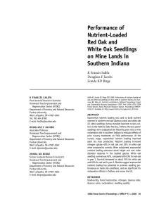 Performance of Nutrient-Loaded Red Oak and White Oak Seedlings