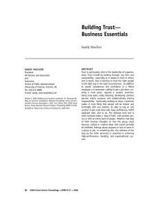 Building Trust— Business Essentials Sandy MacIver