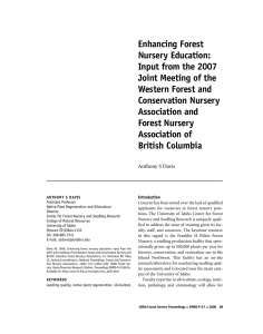 Enhancing Forest Nursery Education: Input from the 2007 Joint Meeting of the