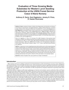 Evaluation of Three Growing Media Substrates for Western Larch Seedling