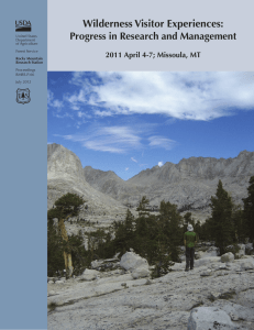 Wilderness Visitor Experiences: Progress in Research and Management United States