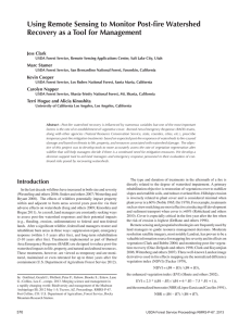 Using Remote Sensing to Monitor Post-fire Watershed Jess Clark Marc Stamer