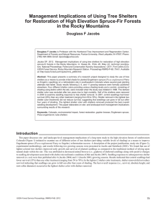 Management Implications of Using Tree Shelters in the Rocky Mountains