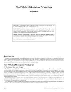 The Pitfalls of Container Production Wayne Bell