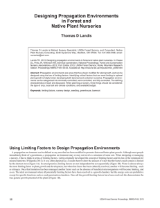 Designing Propagation Environments in Forest and Native Plant Nurseries Thomas D Landis
