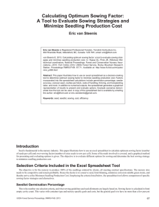 Calculating Optimum Sowing Factor: A Tool to Evaluate Sowing Strategies and