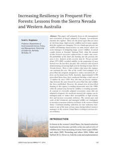 Increasing Resiliency in Frequent Fire Forests: Lessons from the Sierra Nevada