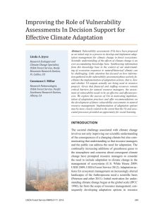 Improving the Role of Vulnerability Assessments In Decision Support for