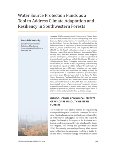 Water Source Protection Funds as a Resiliency in Southwestern Forests