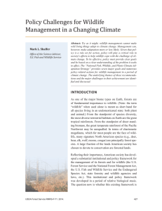 Policy Challenges for Wildlife Management in a Changing Climate Mark L. Shaffer