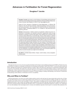 Advances in Fertilization for Forest Regeneration Douglass F Jacobs