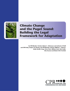 Climate Change and the Puget Sound: Building the Legal Framework for Adaptation