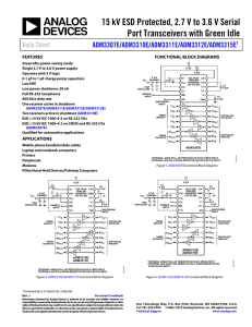 15 kV ESD Protected, 2.7 V to 3.6 V Serial ADM3307E ADM3310E