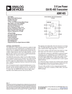 a 5 V Low Power EIA RS-485 Transceiver ADM1485