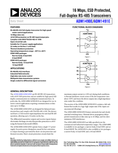 16 Mbps, ESD Protected, Full-Duplex RS-485 Transceivers /