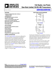 ADM488A ADM489A / Full-Duplex, Low Power,
