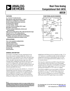 Real-Time Analog Computational Unit (ACU) AD538