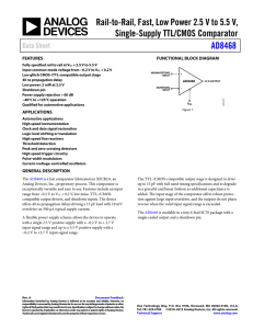 Rail-to-Rail, Fast, Low Power 2.5 V to 5.5 V, AD8468 Data Sheet